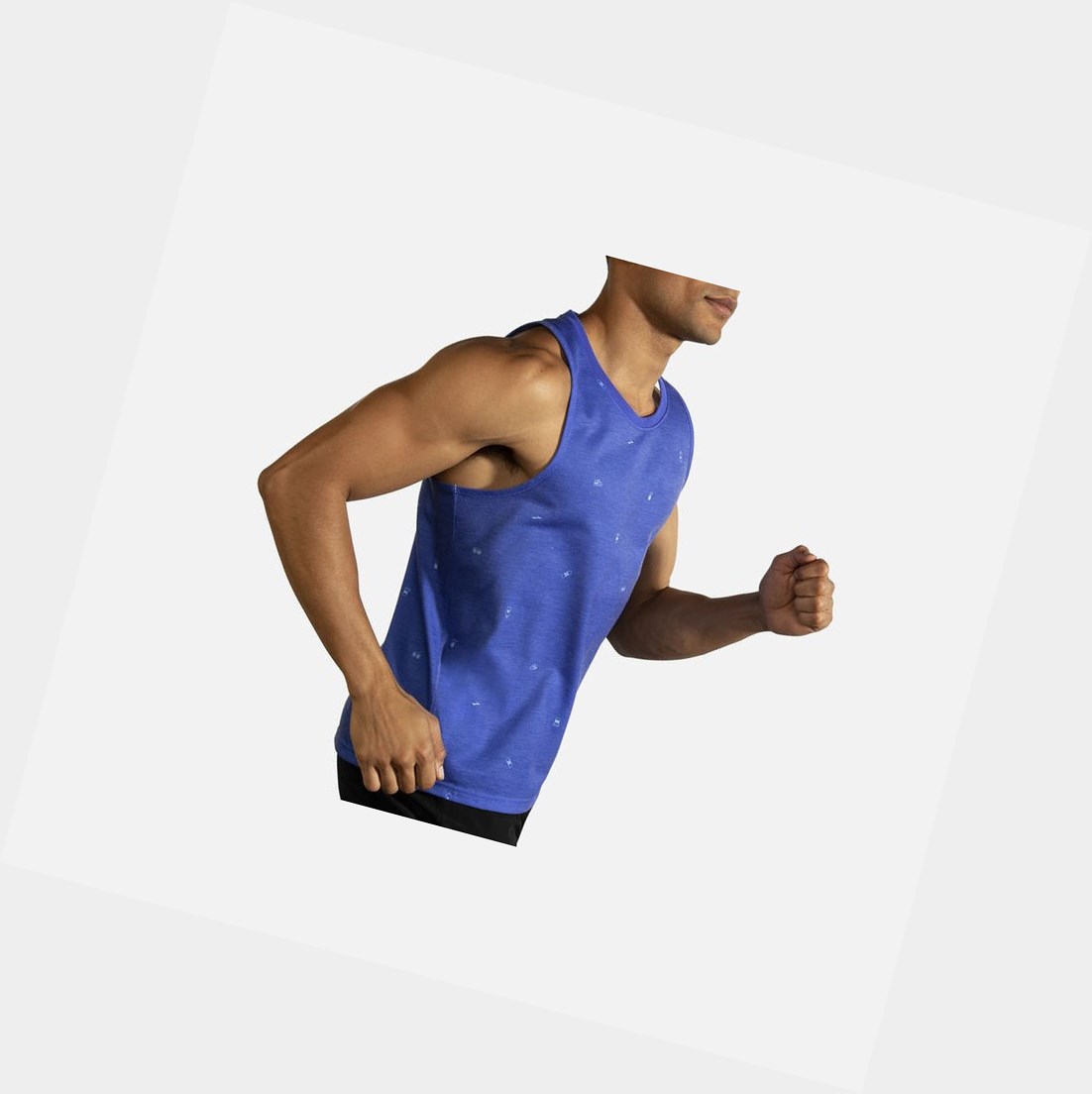 Hauts Brooks Distance Graphique Tank Bleu Homme | TYR-56221848