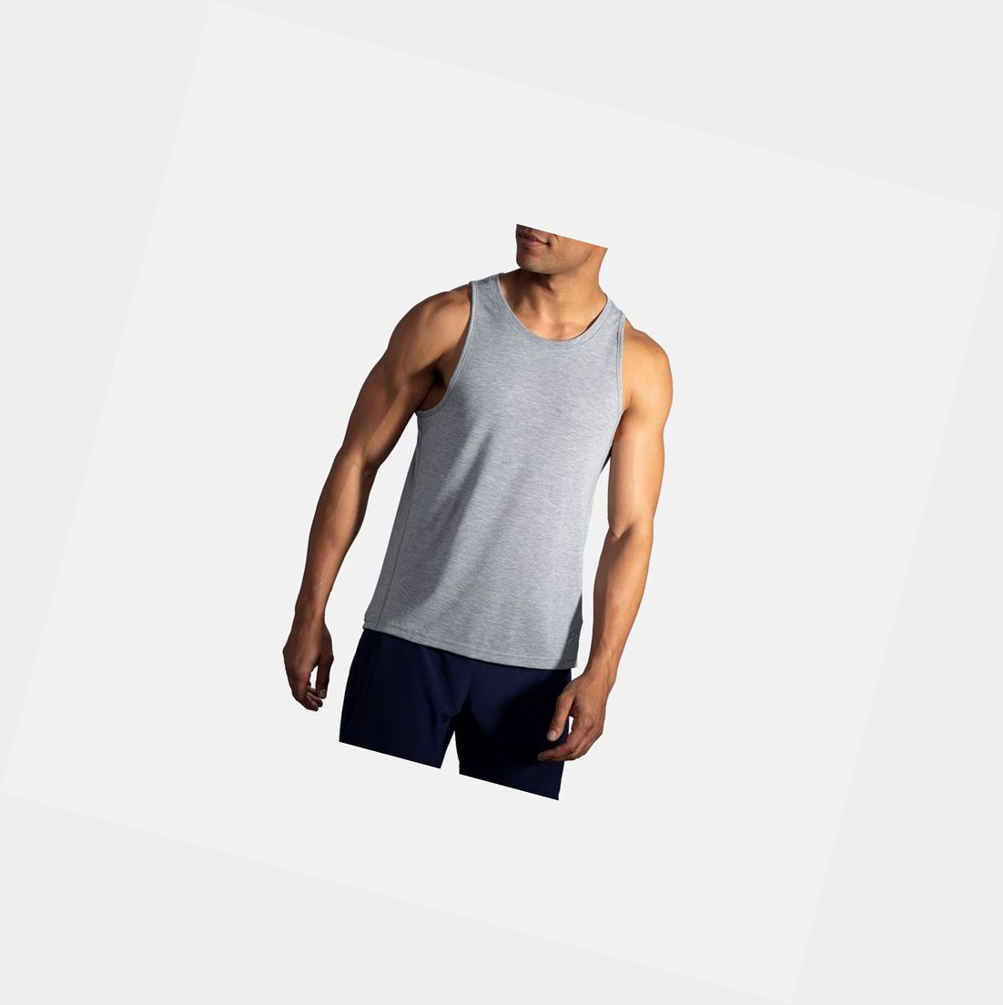 Hauts Brooks Distance Tank Heather Ash Homme | HGK-76734148