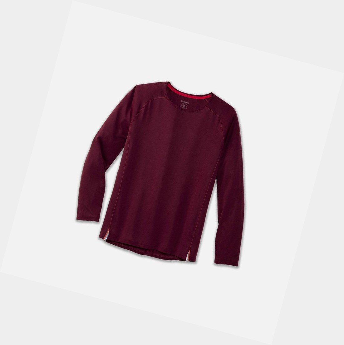 Hauts Brooks Ghost Long Sleeve Heather Merlot Homme | DFL-45064953