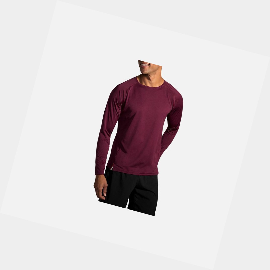 Hauts Brooks Ghost Long Sleeve Heather Merlot Homme | DFL-45064953