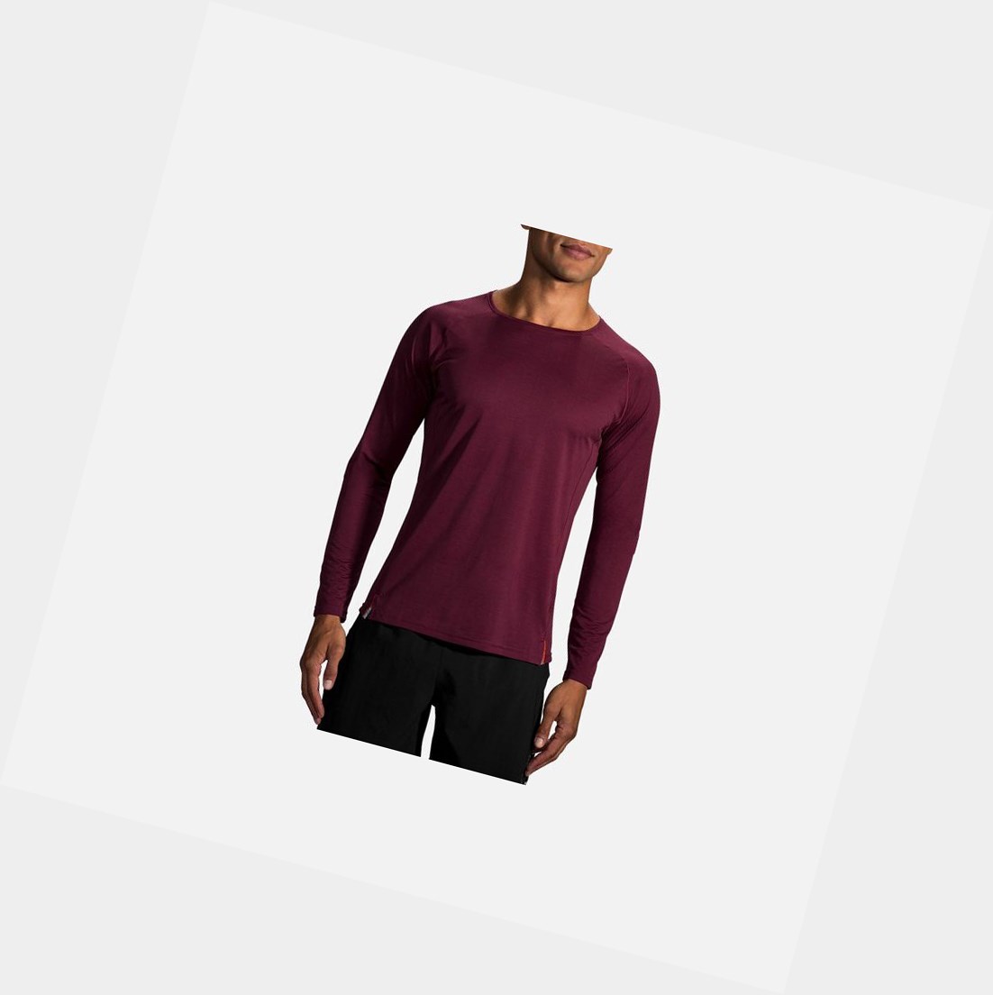 Hauts Brooks Ghost Long Sleeve Heather Merlot Homme | DFL-45064953