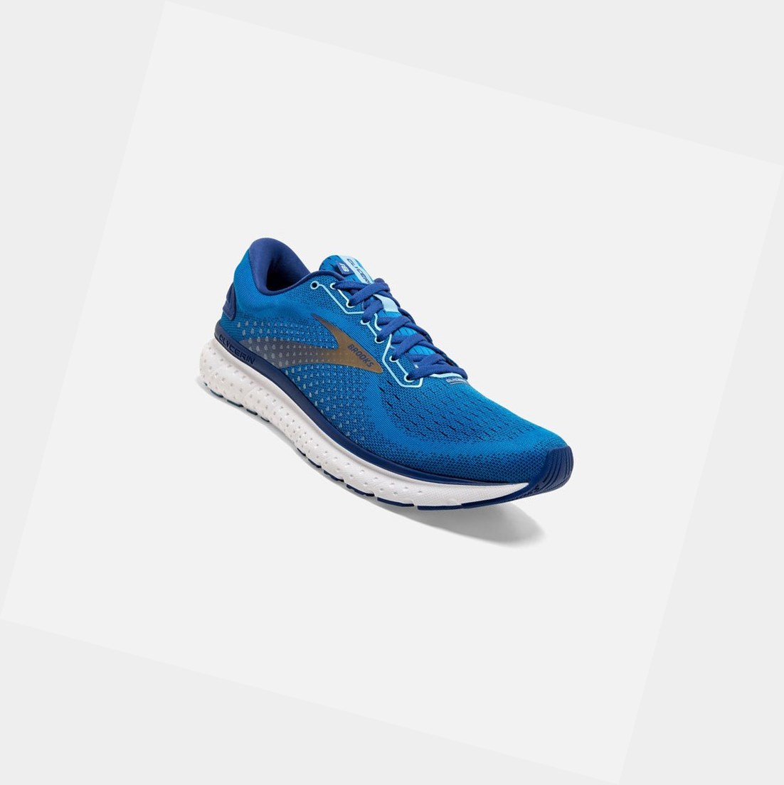 Chaussures Running Route Brooks Glycerin 18 Bleu Doré Homme | THB-43624239