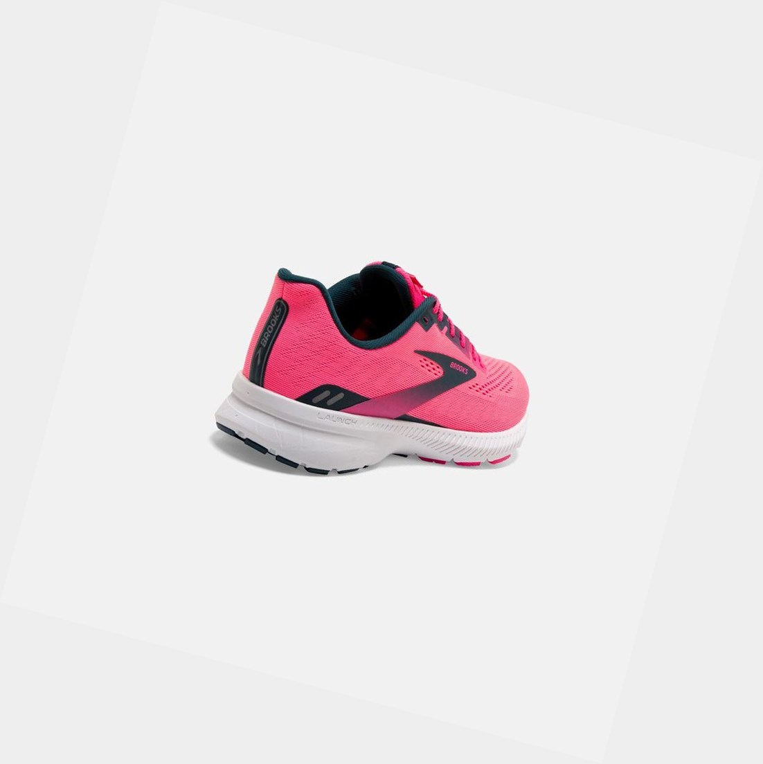 Chaussures Running Route Brooks Launch 8 Rose Bleu Marine Femme | PVA-01792911