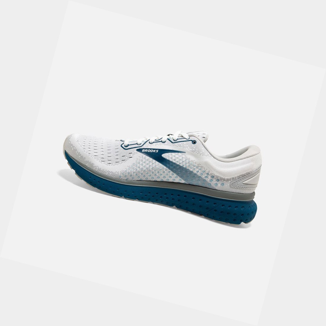 Chaussures Running Route Brooks Glycerin 18 Blanche Grise Homme | NGJ-35780490