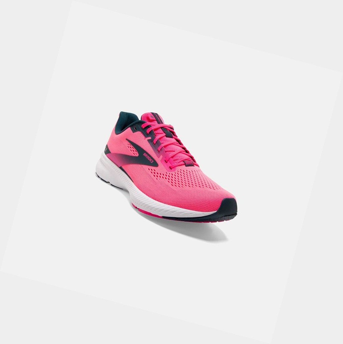 Chaussures Running Route Brooks Launch 8 Rose Bleu Marine Femme | PVA-01792911