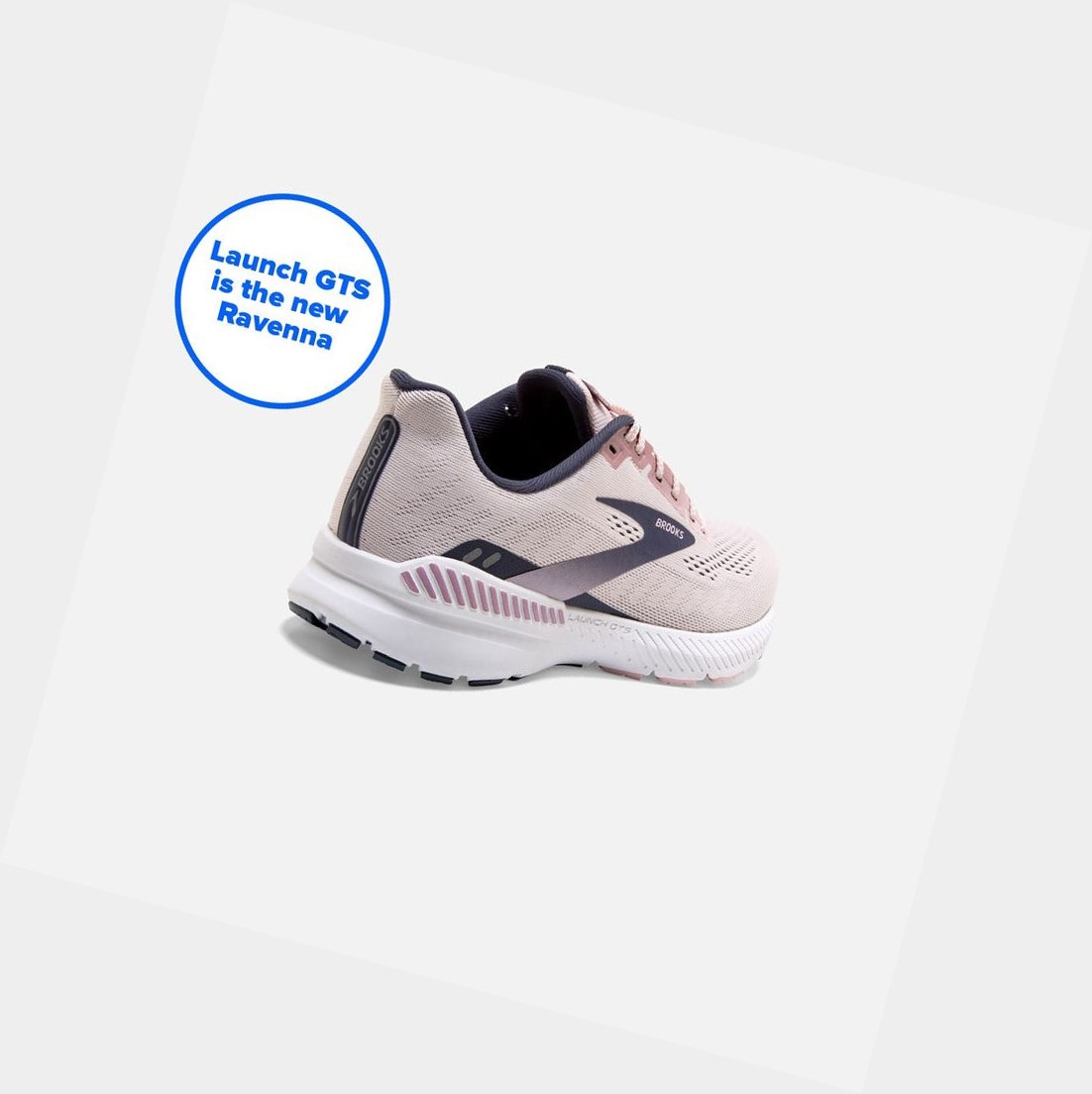 Chaussures Running Route Brooks Launch GTS 8 Primrose / Ombre / Metallic Femme | GAX-56383080