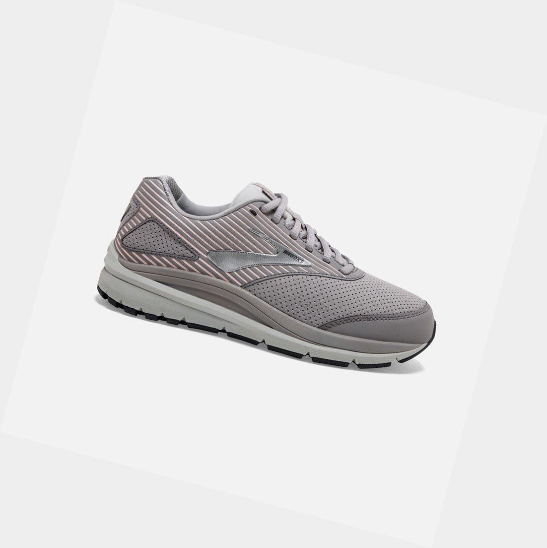 Chaussures de Marche Brooks Addiction Walker Daim Alloy / Oyster / Peach Femme | WND-13055031