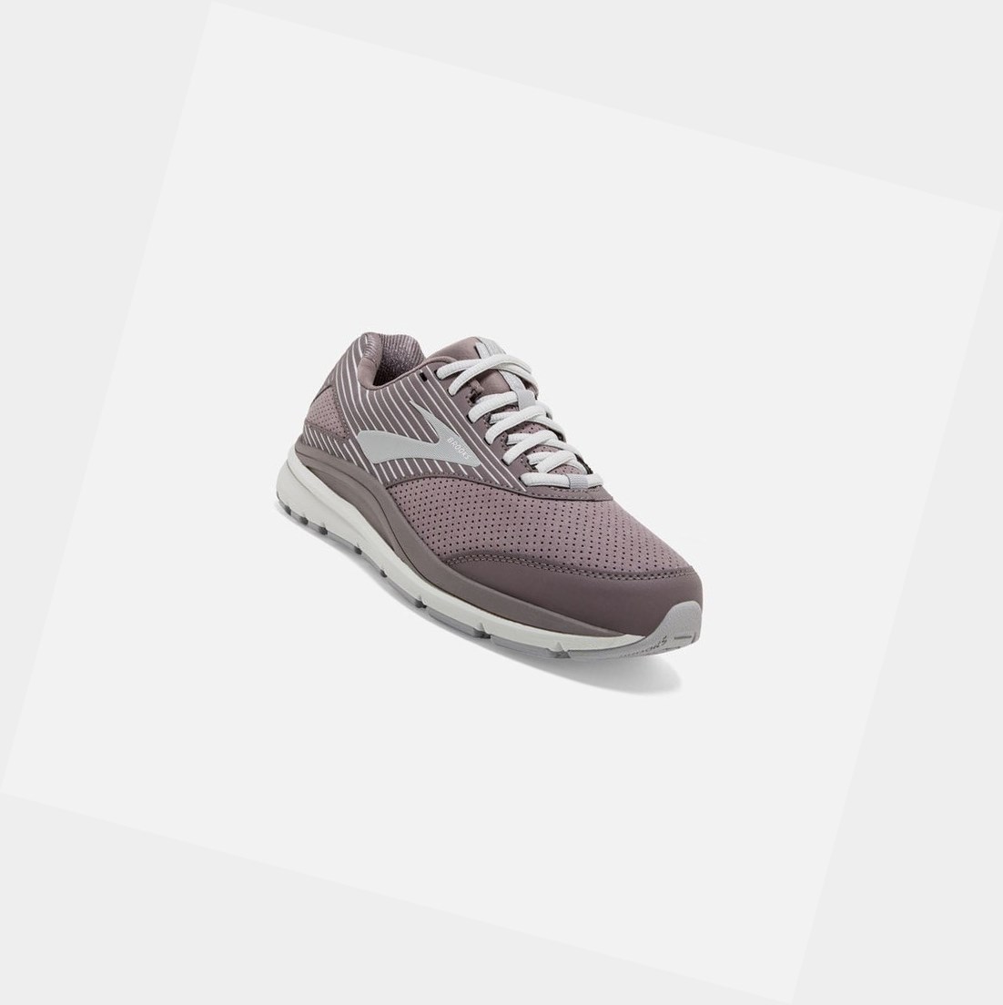 Chaussures de Marche Brooks Addiction Walker Daim Shark / Alloy / Oyster Femme | JAK-20634713