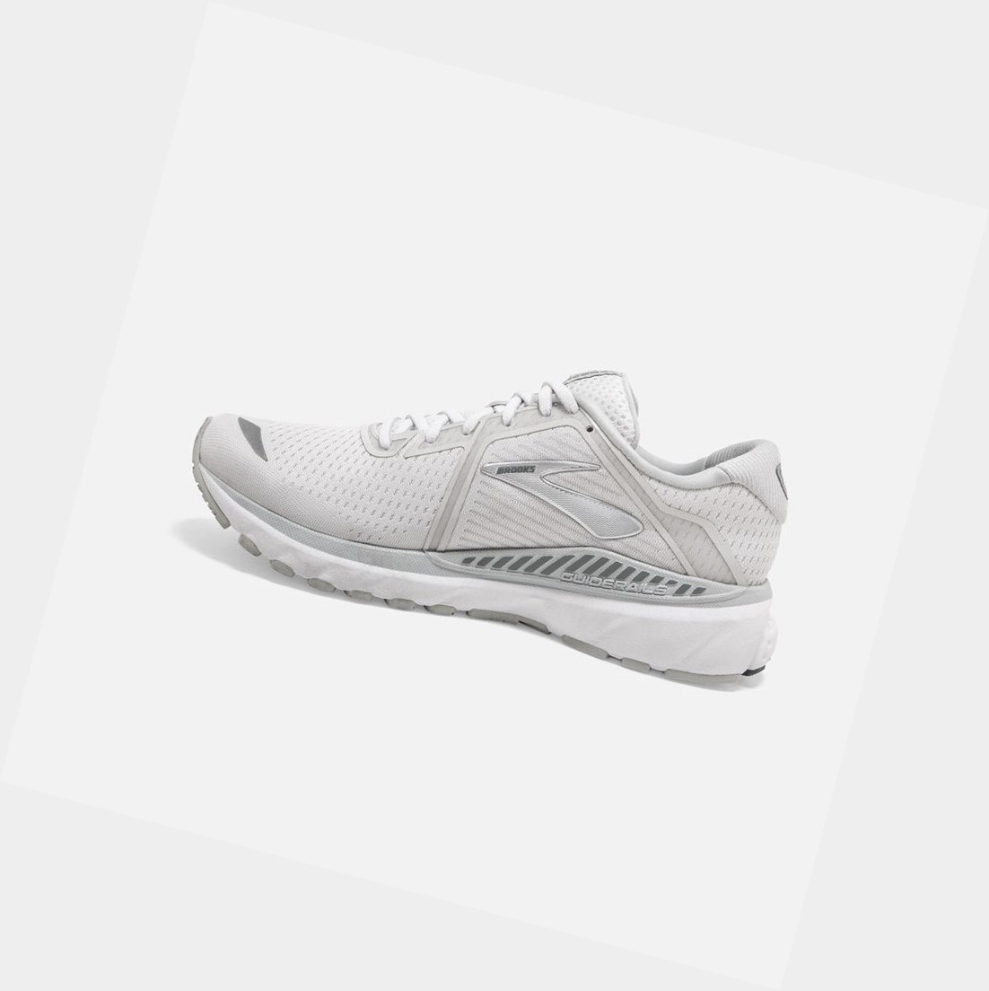 Chaussures Running Route Brooks Adrenaline GTS 20 Blanche Grise Argent Femme | KDE-92672905