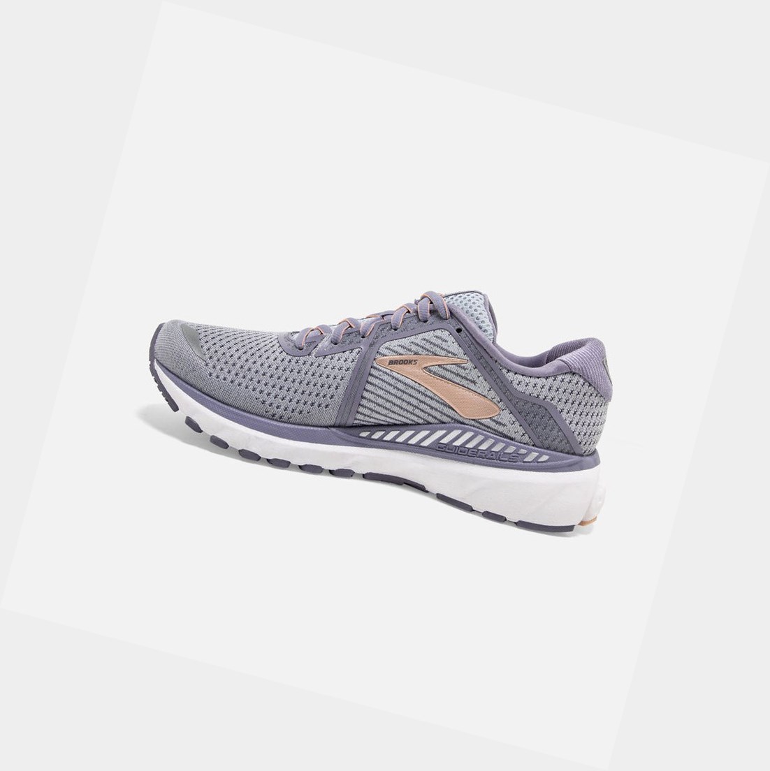 Chaussures Running Route Brooks Adrenaline GTS 20 Grise Blanche Femme | AHO-85737129