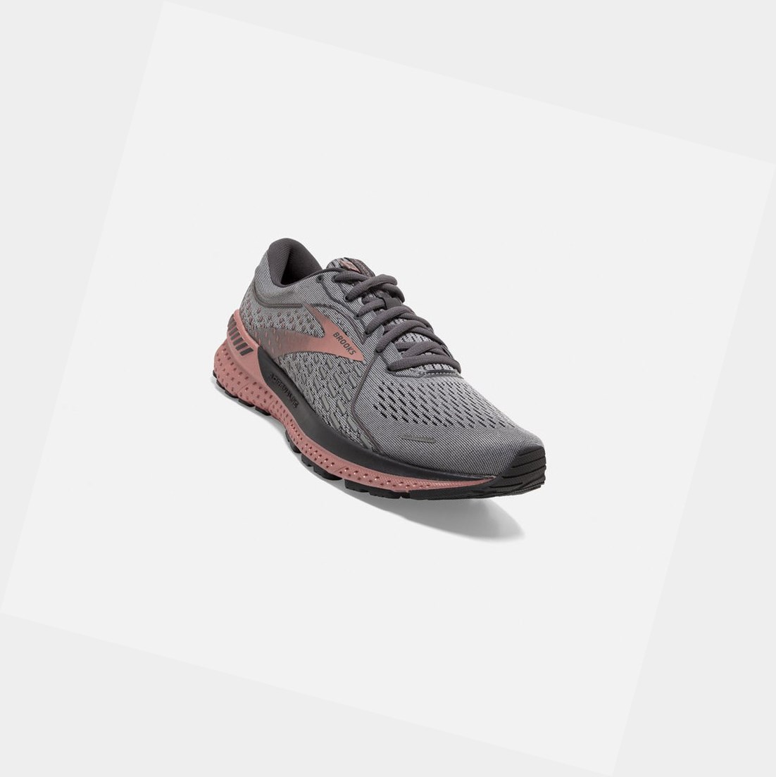 Chaussures Running Route Brooks Adrenaline GTS 21 Grise Noir Rose Doré Femme | BRT-61799450