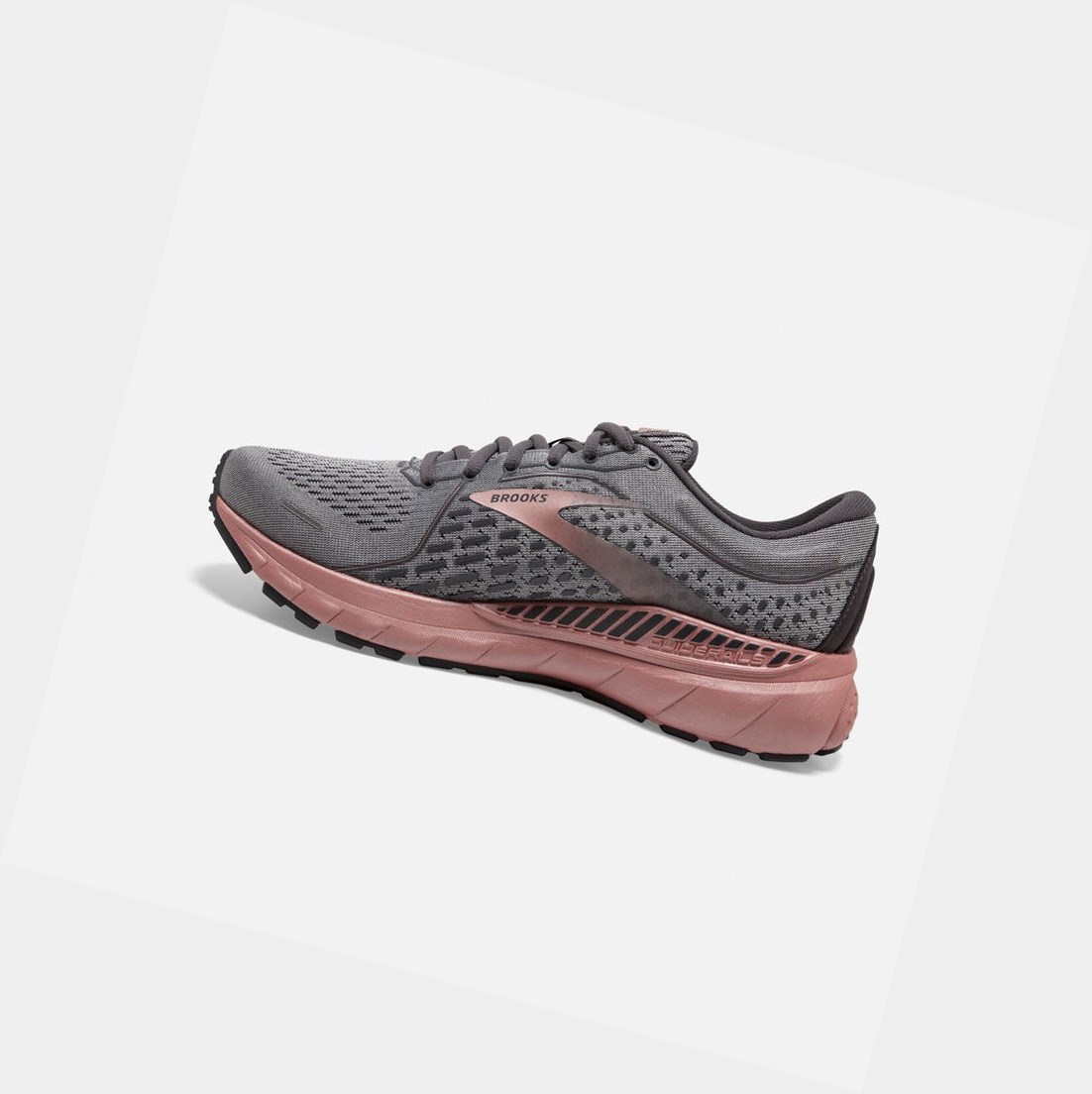 Chaussures Running Route Brooks Adrenaline GTS 21 Grise Noir Rose Doré Femme | BRT-61799450