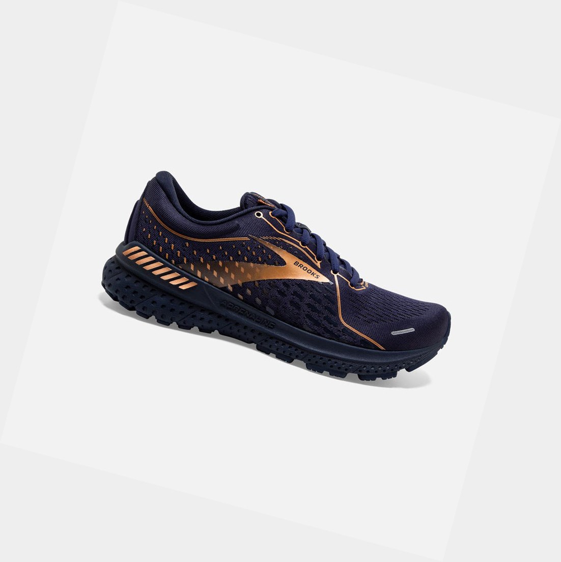 Chaussures Running Route Brooks Adrenaline GTS 21 Bleu Marine Noir Cuivre Femme | RWK-86377386