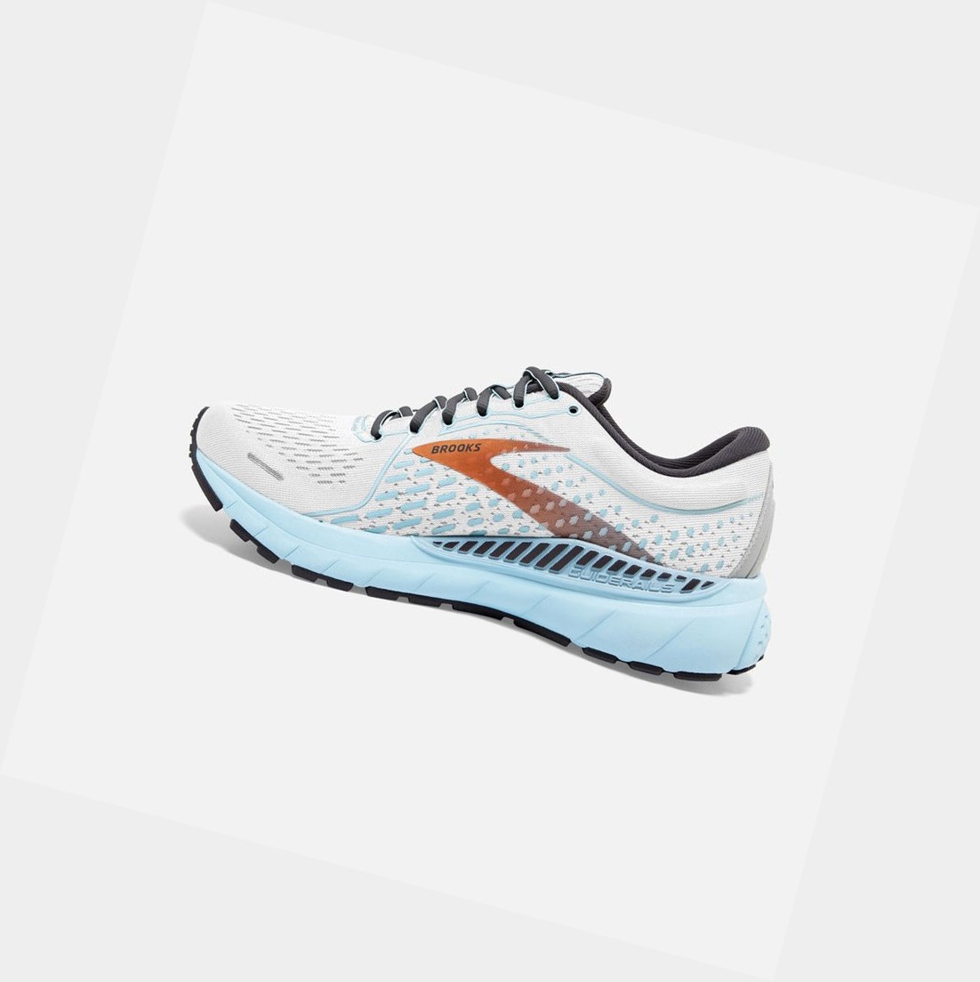 Chaussures Running Route Brooks Adrenaline GTS 21 Blanche Bleu Clair Femme | KYO-92090958