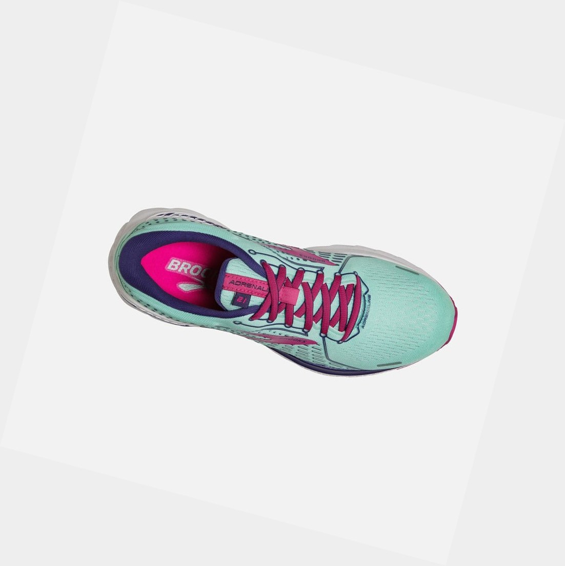 Chaussures Running Route Brooks Adrenaline GTS 21 Bleu Marine Bleu Fushia Femme | RHM-06946813