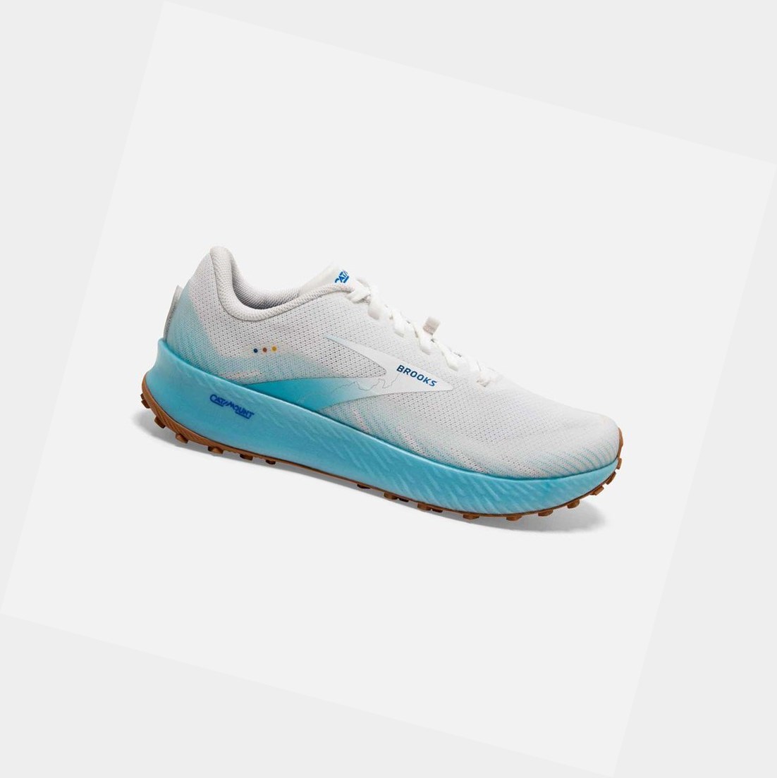 Chaussures Trail Brooks Catamount Blanche Bleu Femme | YRA-46219774