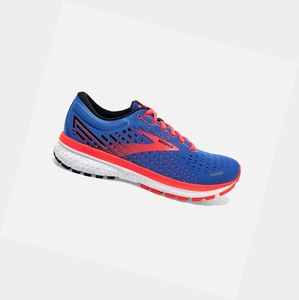 Chaussures Running Route Brooks Ghost 13 Bleu Corail Blanche Femme | HHL-13391245