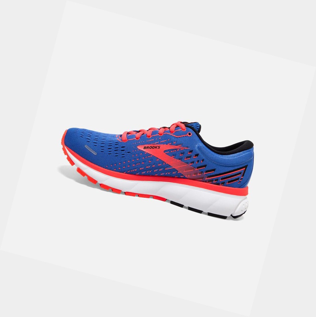 Chaussures Running Route Brooks Ghost 13 Bleu Corail Blanche Femme | HHL-13391245