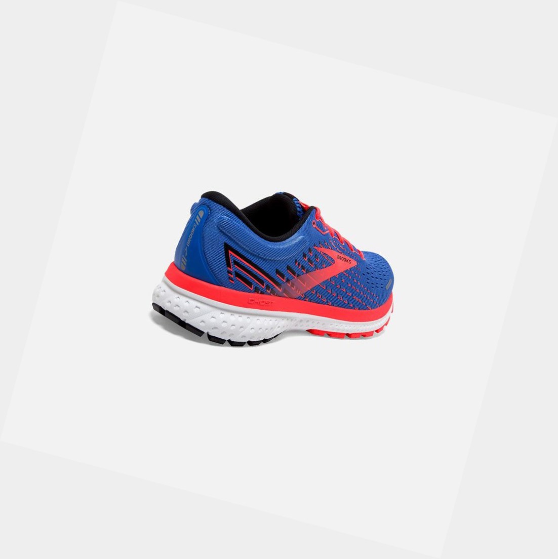 Chaussures Running Route Brooks Ghost 13 Bleu Corail Blanche Femme | HHL-13391245