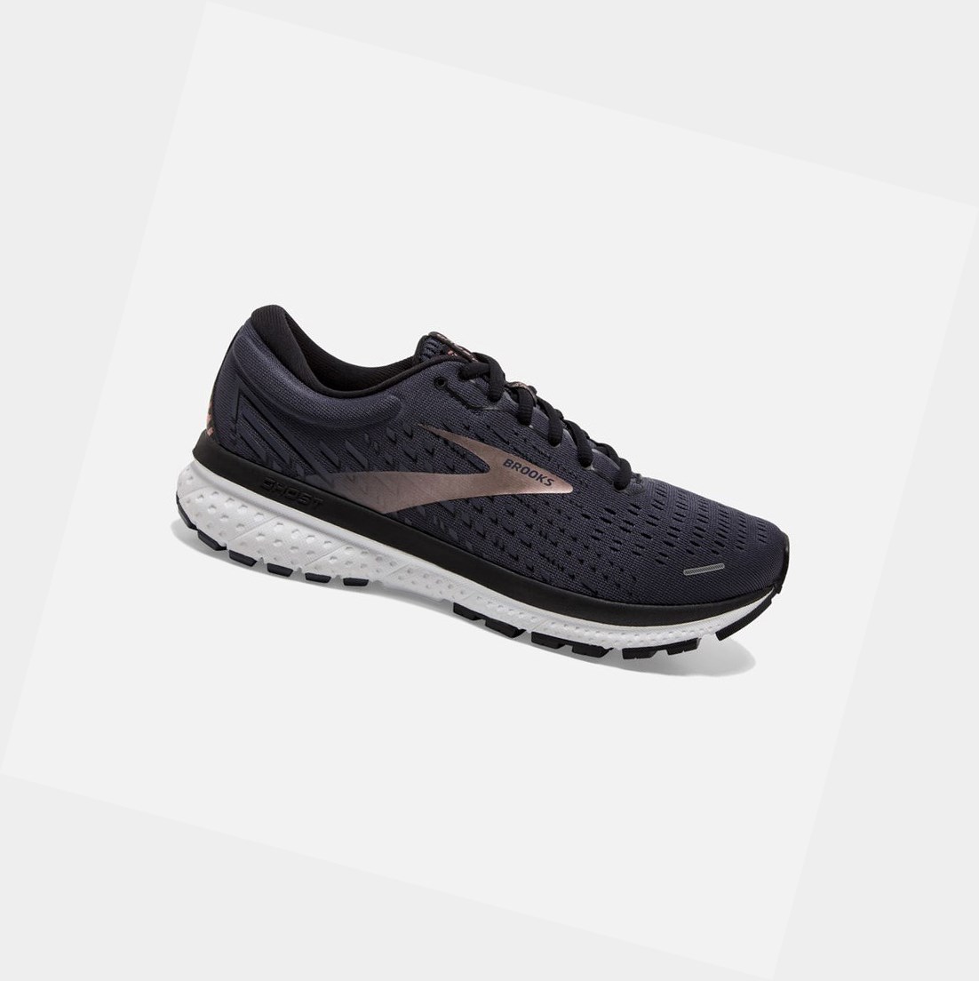 Chaussures Running Route Brooks Ghost 13 Bleu Noir Rose Doré Femme | CKN-38731924