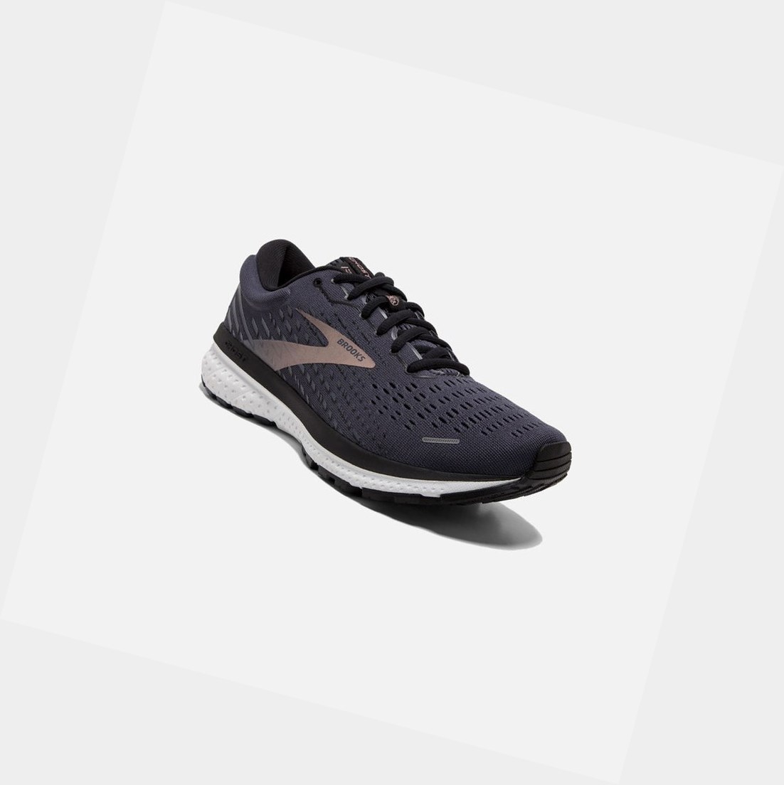 Chaussures Running Route Brooks Ghost 13 Bleu Noir Rose Doré Femme | CKN-38731924