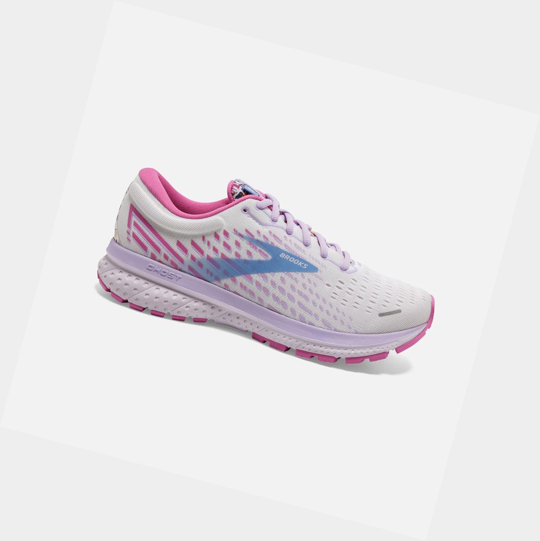 Chaussures Running Route Brooks Ghost 13 Blanche Rose Femme | IIX-58485290