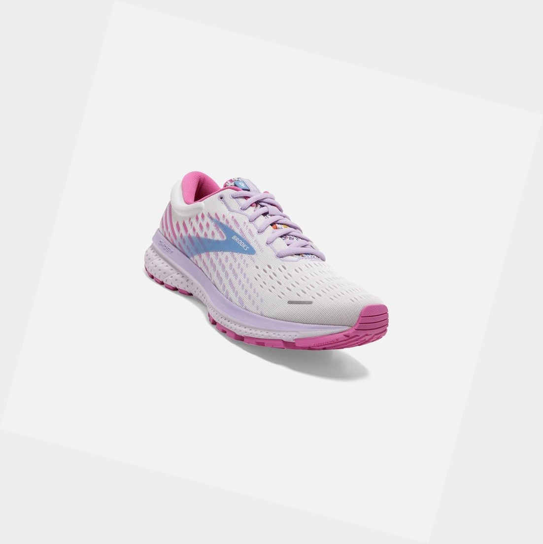 Chaussures Running Route Brooks Ghost 13 Blanche Rose Femme | IIX-58485290