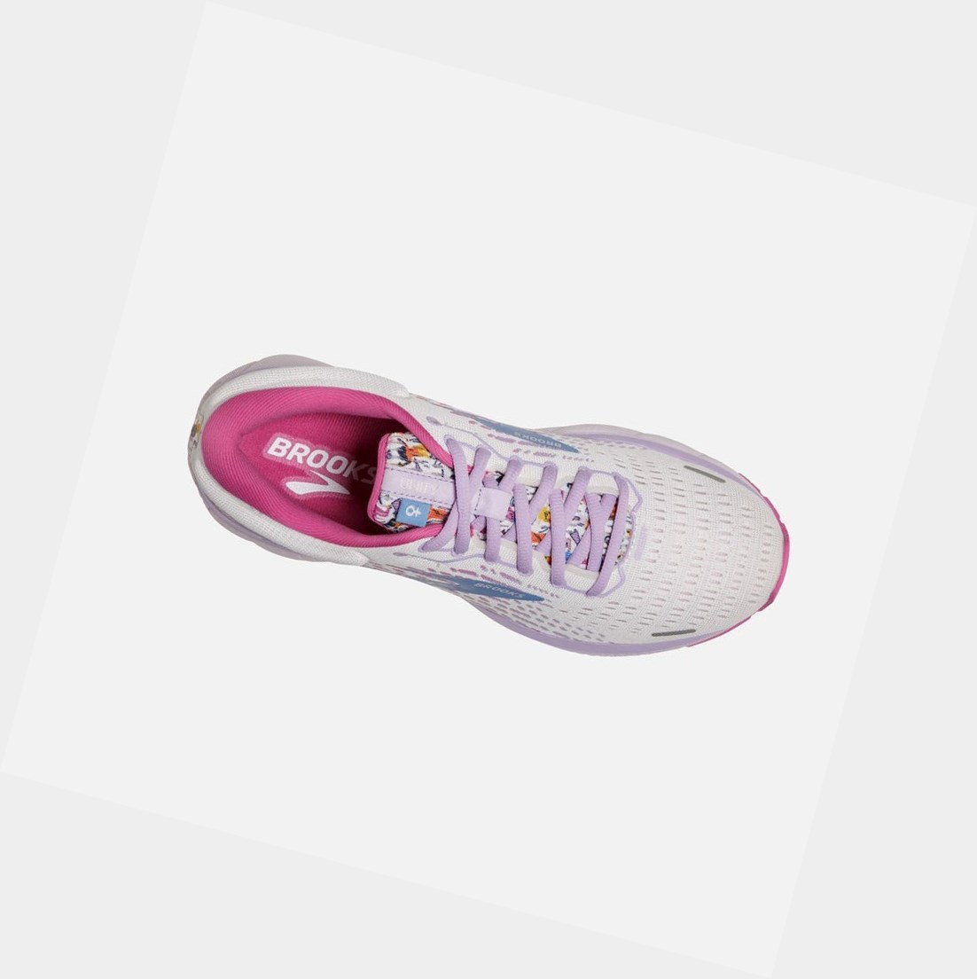 Chaussures Running Route Brooks Ghost 13 Blanche Rose Femme | IIX-58485290