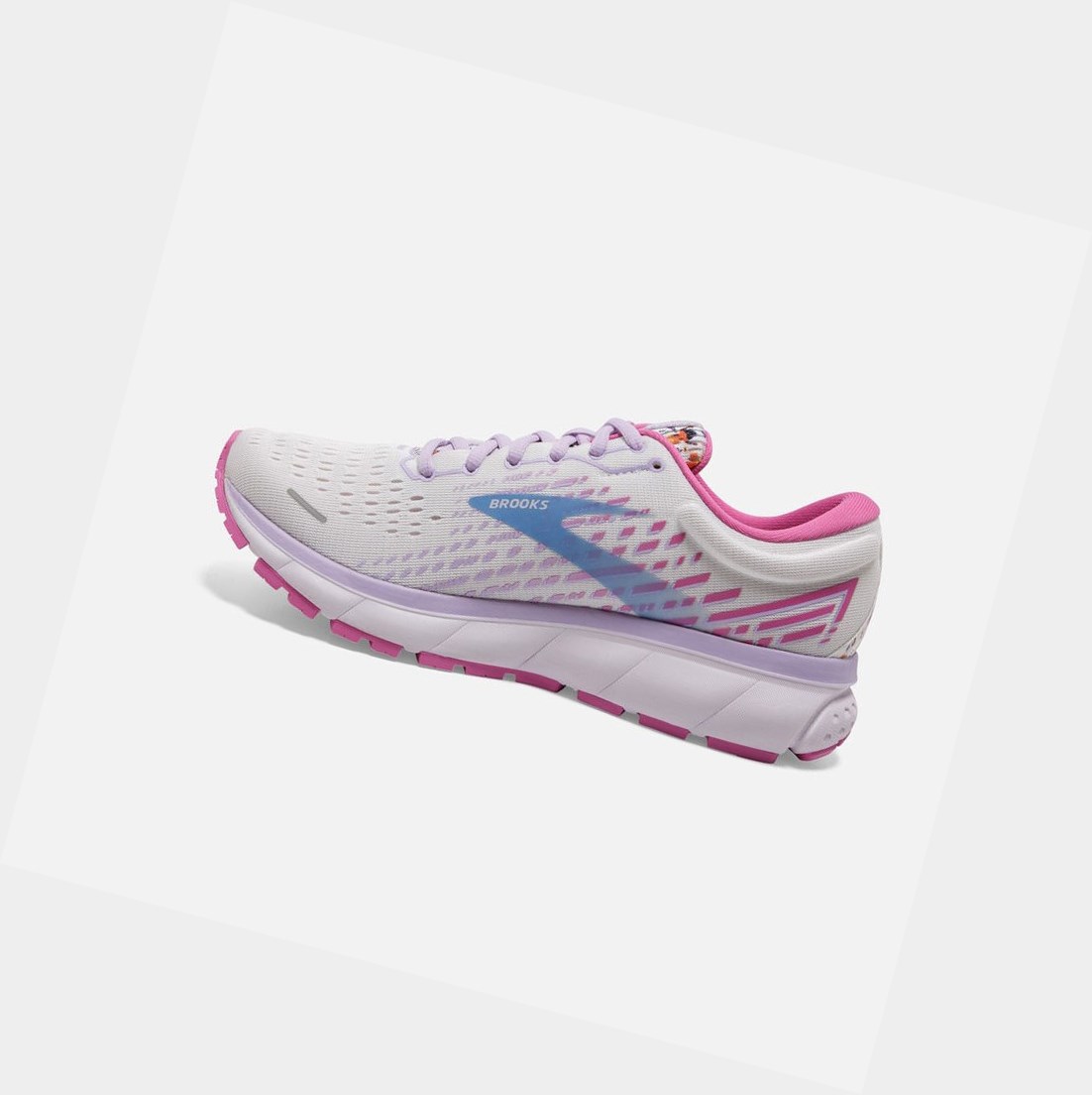 Chaussures Running Route Brooks Ghost 13 Blanche Rose Femme | IIX-58485290