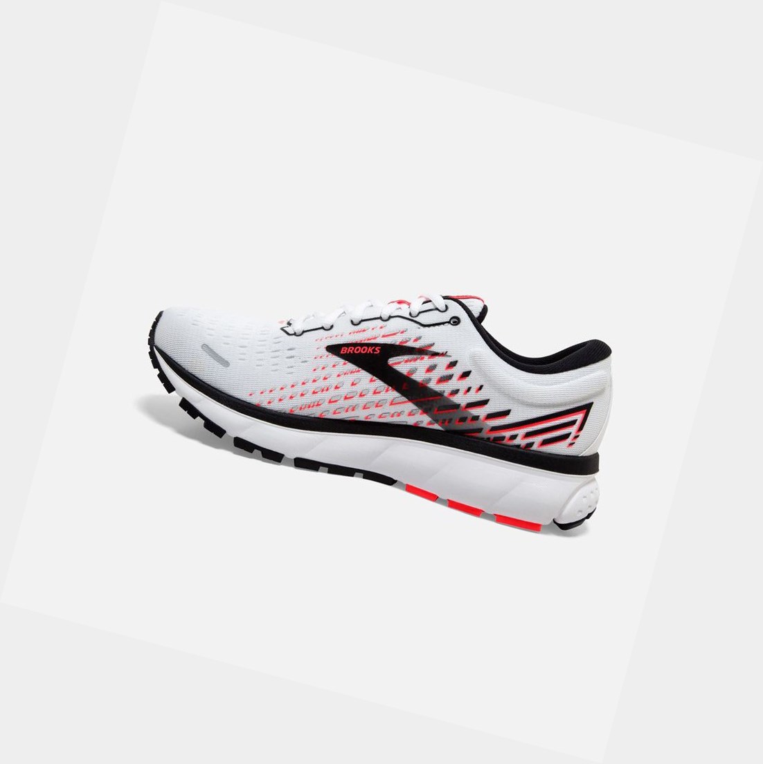 Chaussures Running Route Brooks Ghost 13 Blanche Rose Noir Femme | JQF-99640889