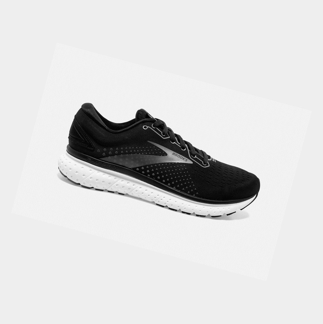 Chaussures Running Route Brooks Glycerin 18 Noir Blanche Femme | OXS-24212564