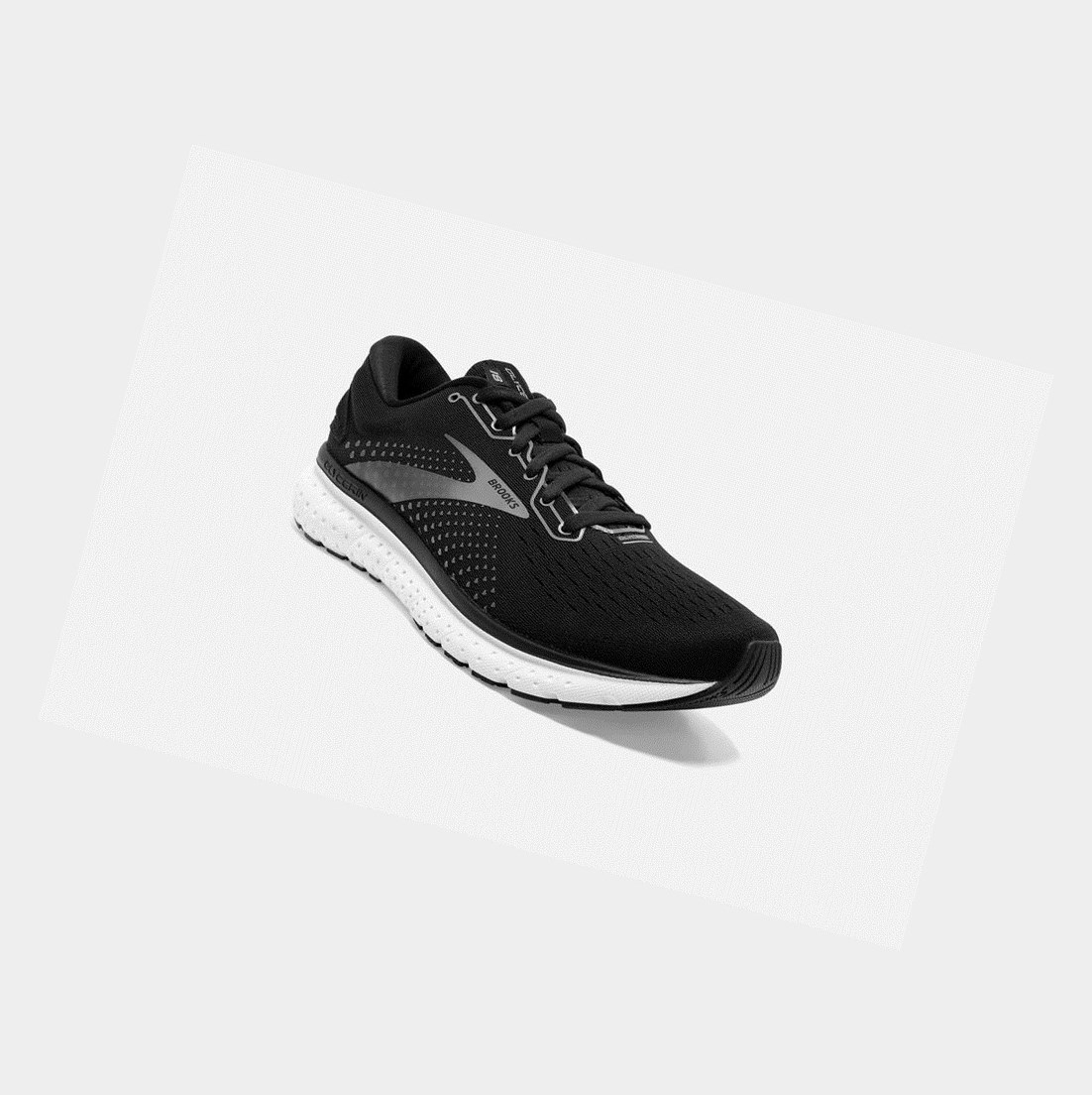 Chaussures Running Route Brooks Glycerin 18 Noir Blanche Femme | OXS-24212564