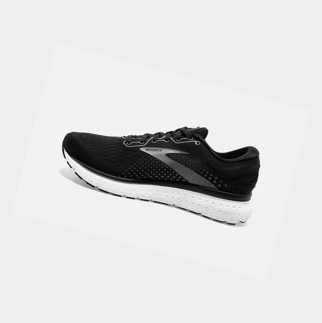 Chaussures Running Route Brooks Glycerin 18 Noir Blanche Femme | OXS-24212564