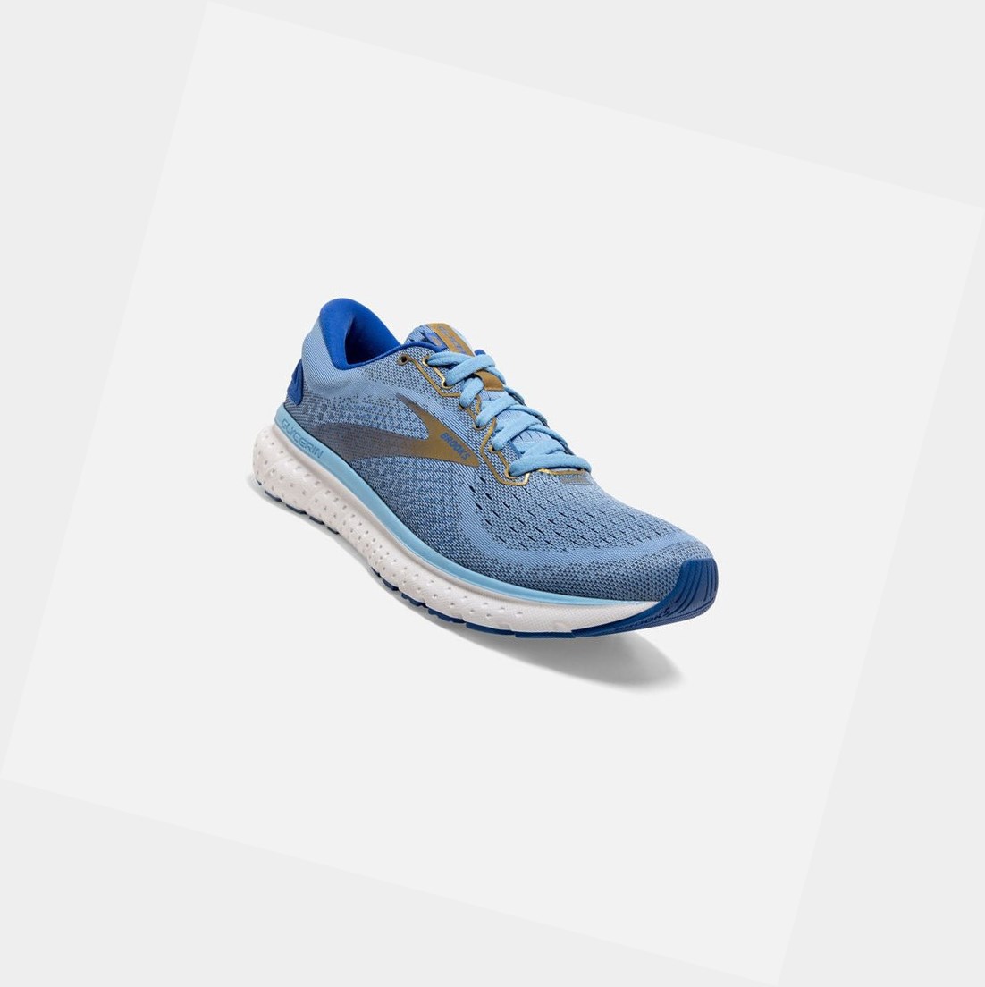 Chaussures Running Route Brooks Glycerin 18 Bleu Doré Femme | MQM-74164051