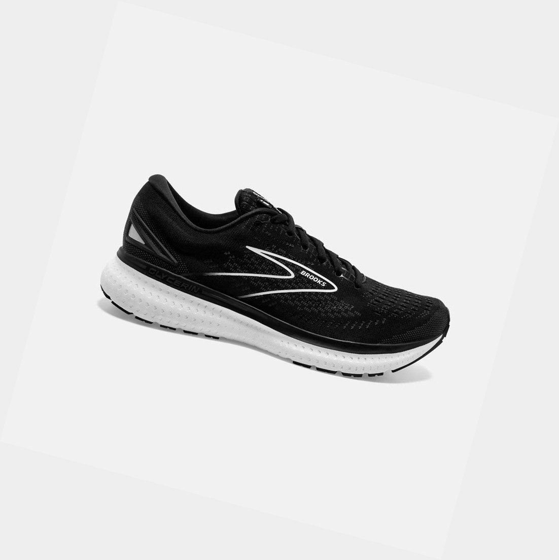 Chaussures Running Route Brooks Glycerin 19 Noir Blanche Femme | EZC-56609167