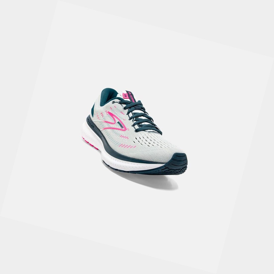 Chaussures Running Route Brooks Glycerin 19 Bleu Marine Rose Femme | VES-80856347