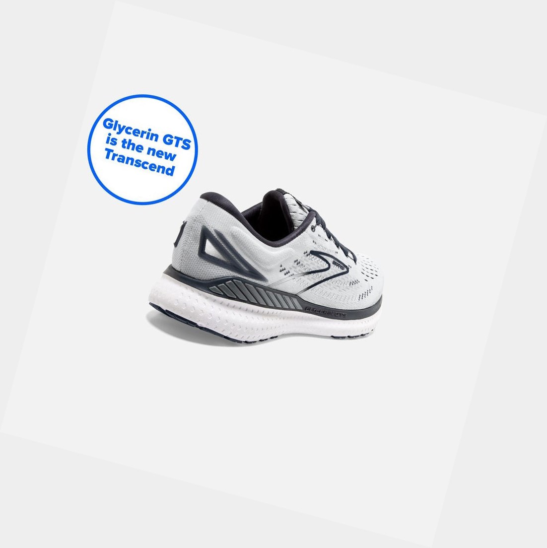 Chaussures Running Route Brooks Glycerin GTS 19 Grise Blanche Femme | PBS-20684769