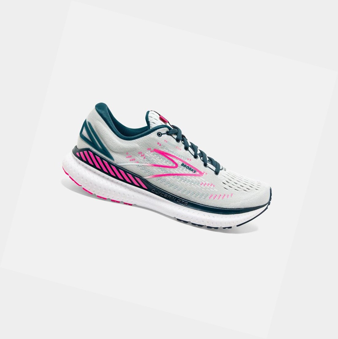 Chaussures Running Route Brooks Glycerin GTS 19 Bleu Marine Rose Femme | WAH-93075248