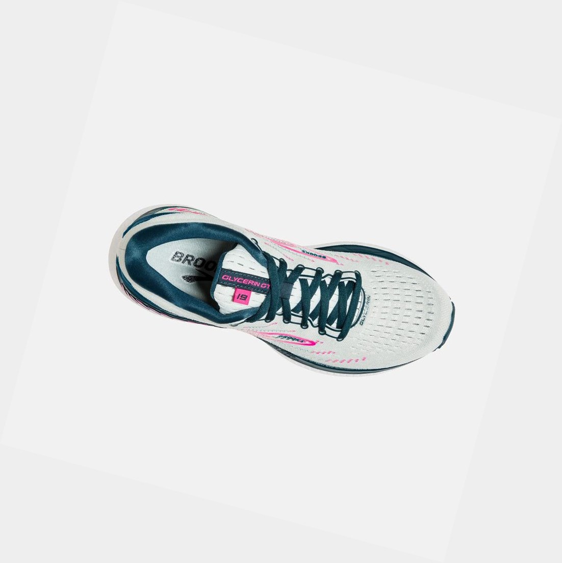 Chaussures Running Route Brooks Glycerin GTS 19 Bleu Marine Rose Femme | WAH-93075248