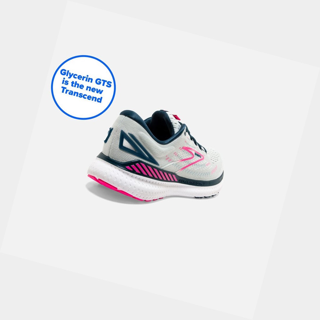 Chaussures Running Route Brooks Glycerin GTS 19 Bleu Marine Rose Femme | WAH-93075248