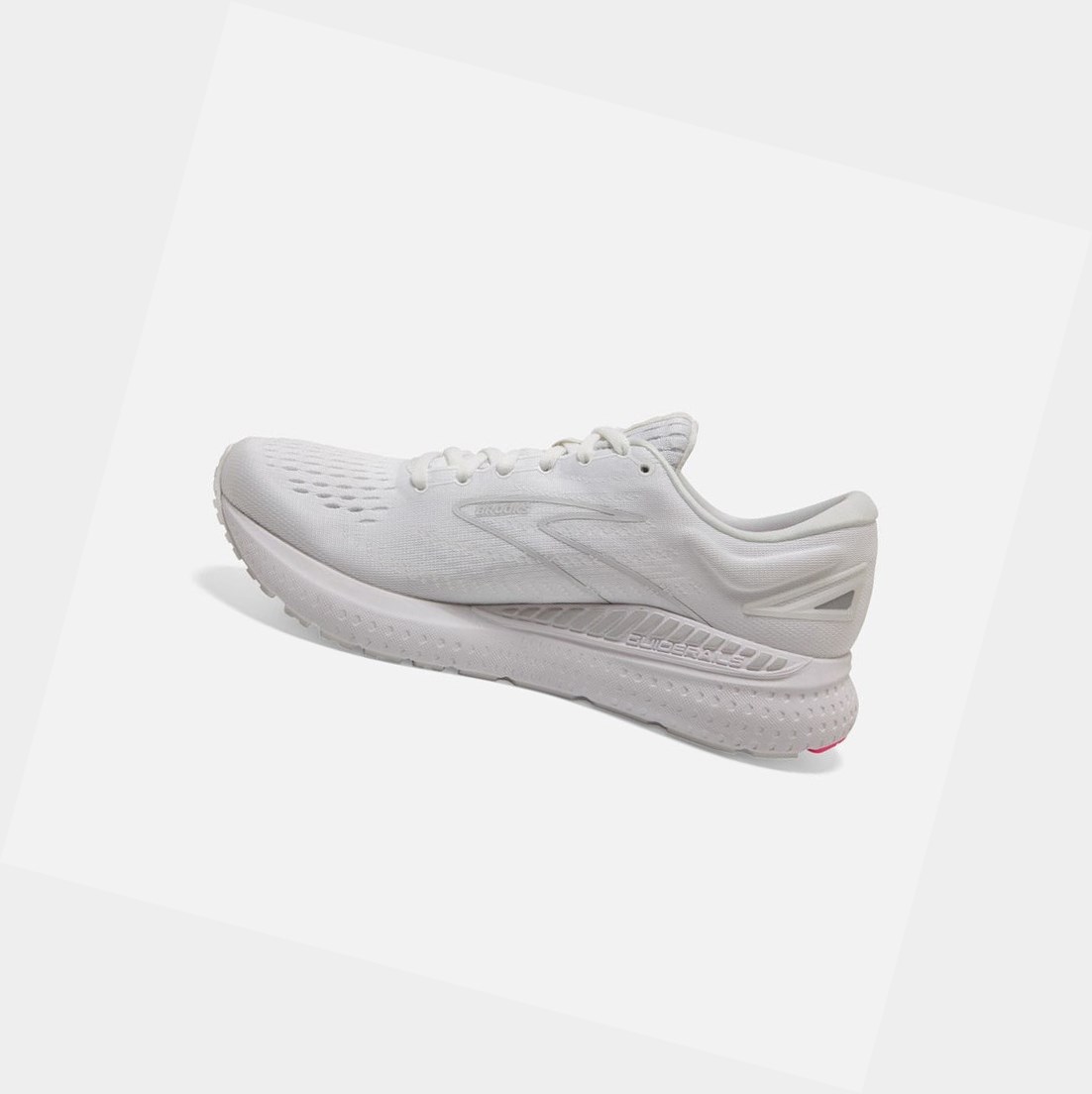 Chaussures Running Route Brooks Glycerin GTS 19 White-Pink / Luna Rock Femme | LKY-69303296