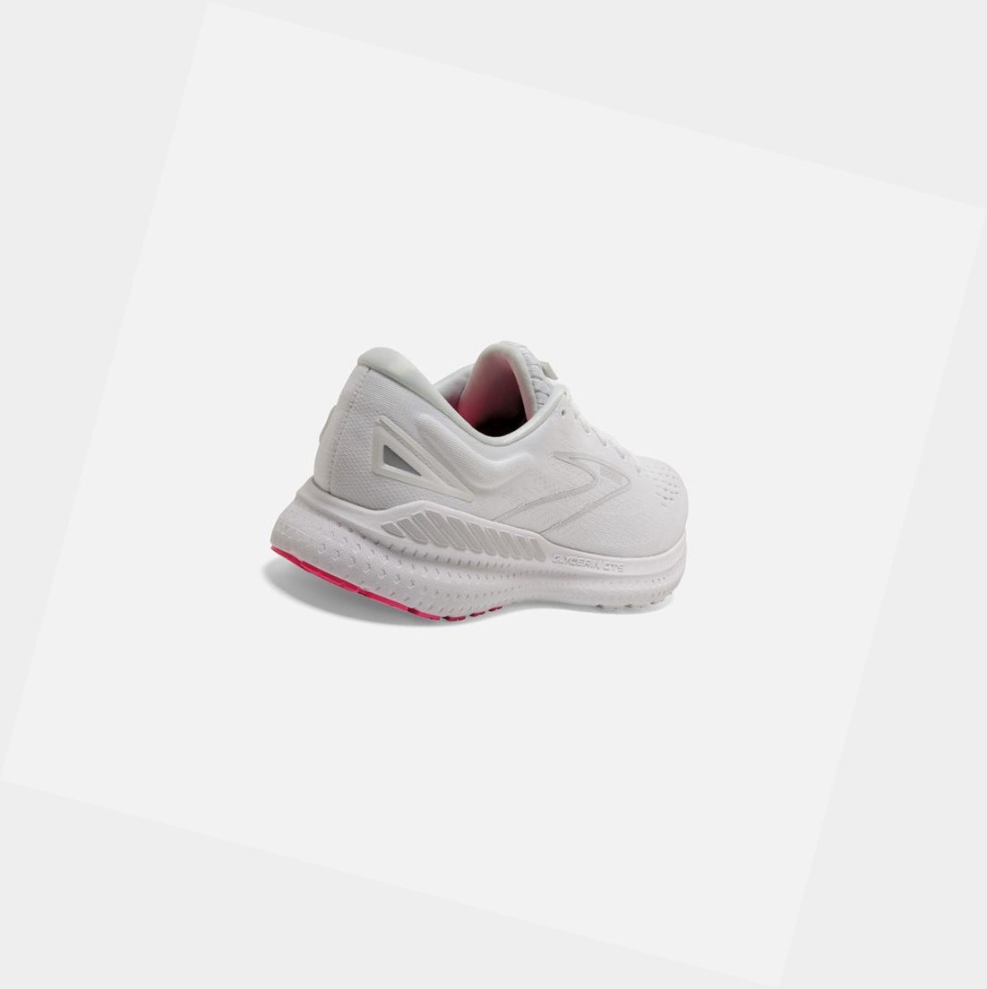 Chaussures Running Route Brooks Glycerin GTS 19 White-Pink / Luna Rock Femme | LKY-69303296