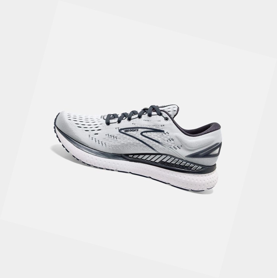 Chaussures Running Route Brooks Glycerin GTS 19 Grise Blanche Femme | PBS-20684769