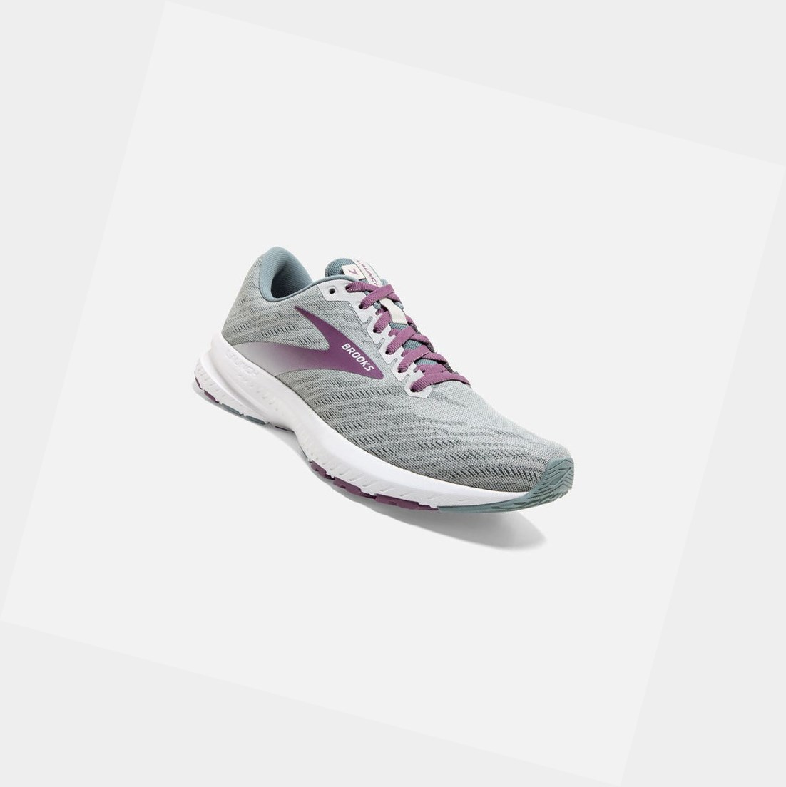 Chaussures Running Route Brooks Launch 7 Antarctica / Lead / Grape Femme | WTJ-95476845