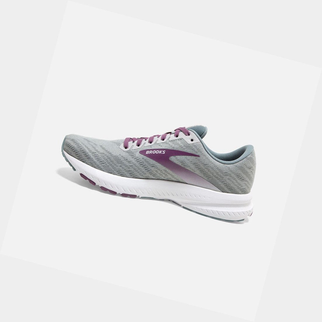 Chaussures Running Route Brooks Launch 7 Antarctica / Lead / Grape Femme | WTJ-95476845