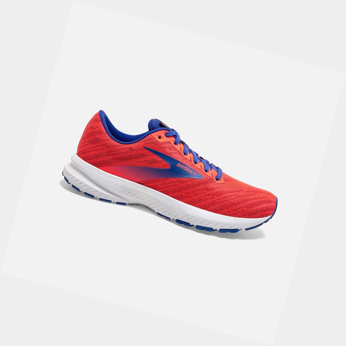 Chaussures Running Route Brooks Launch 7 Corail Bordeaux Bleu Femme | JMJ-58017095