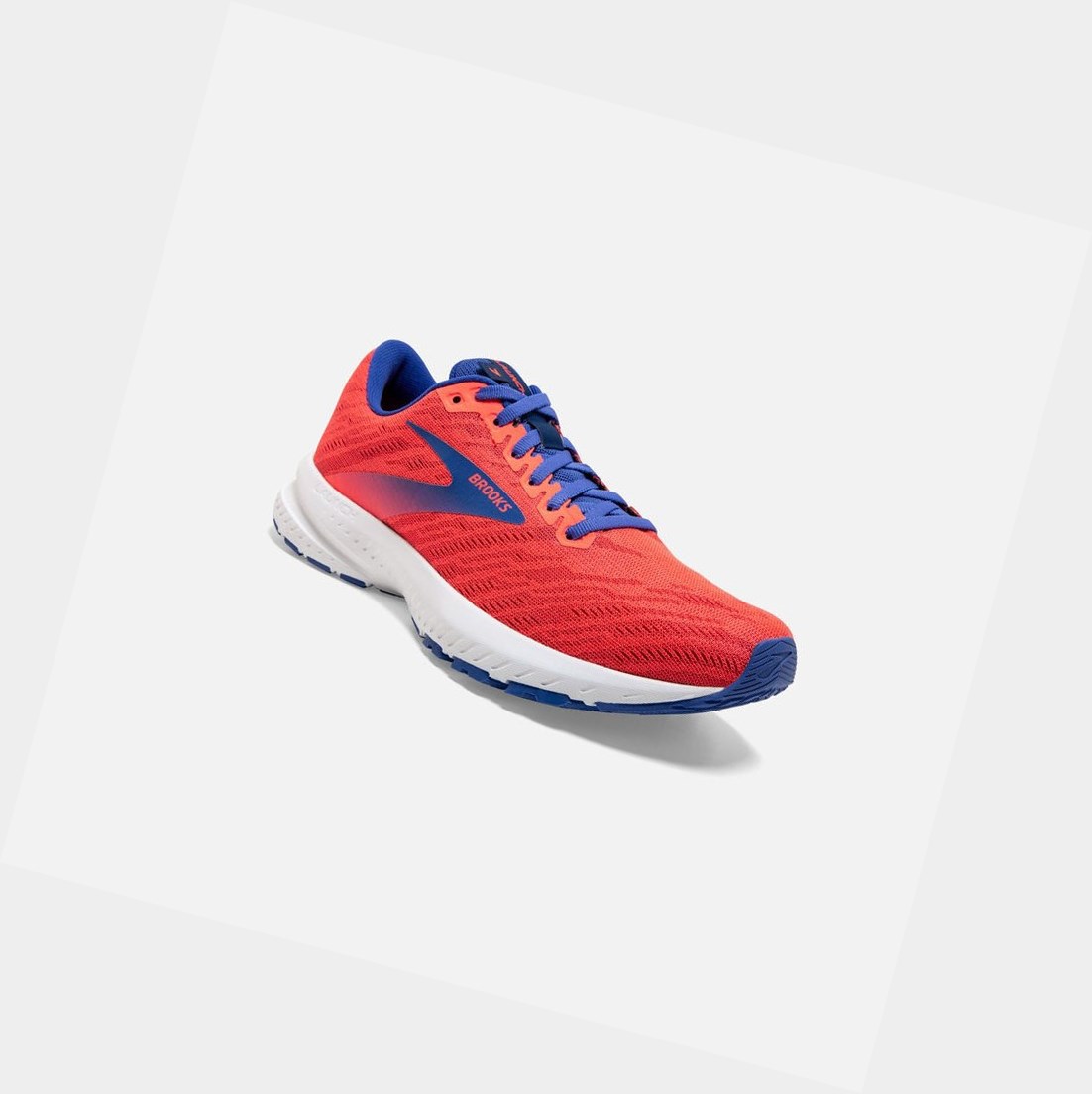 Chaussures Running Route Brooks Launch 7 Corail Bordeaux Bleu Femme | JMJ-58017095