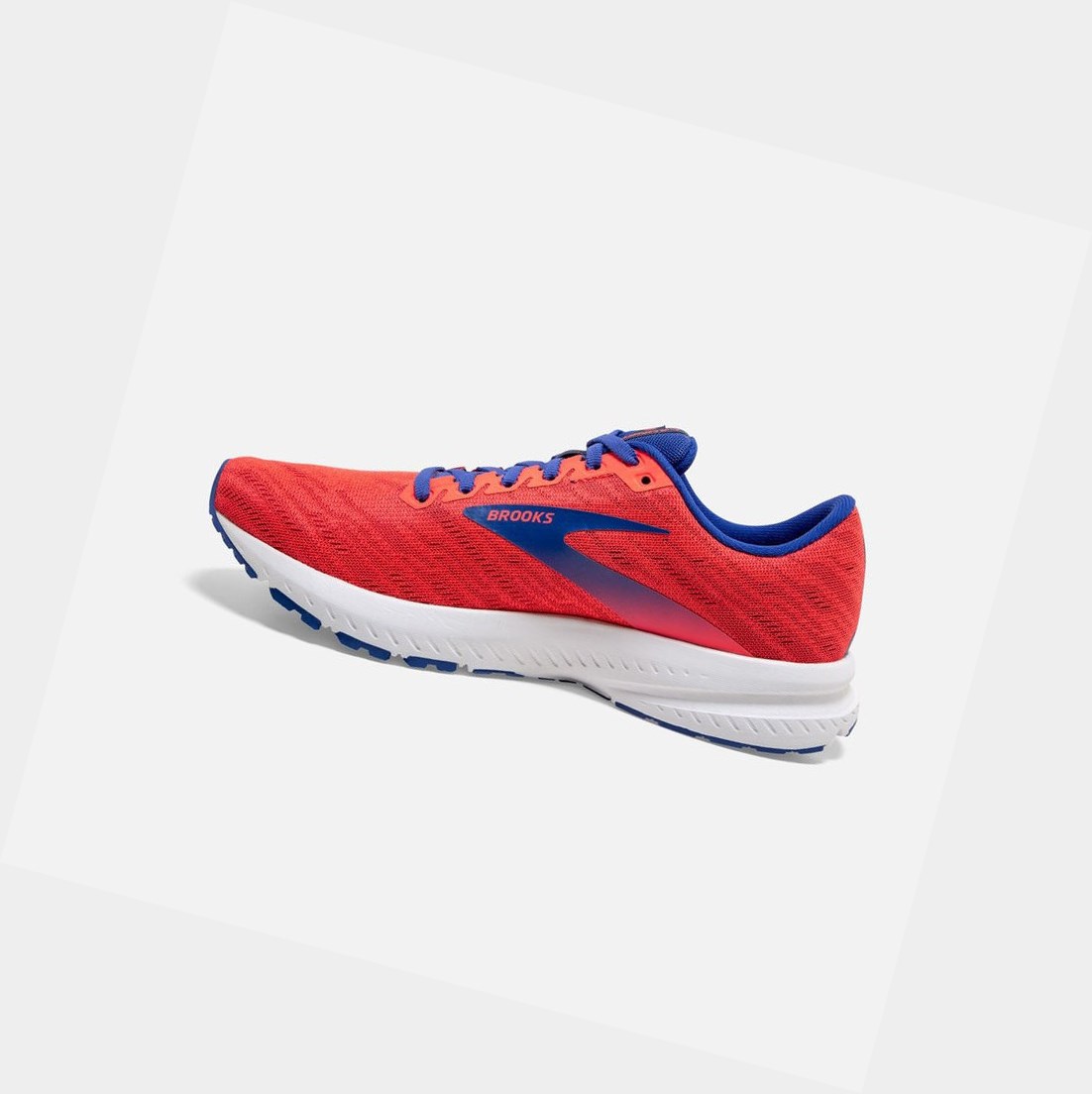 Chaussures Running Route Brooks Launch 7 Corail Bordeaux Bleu Femme | JMJ-58017095