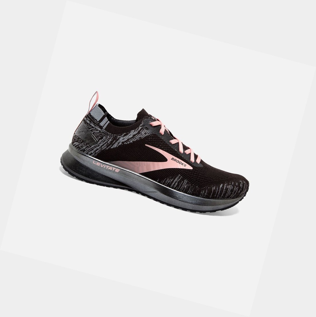 Chaussures Running Route Brooks Levitate 4 Noir Grise Corail Femme | LPQ-20506514