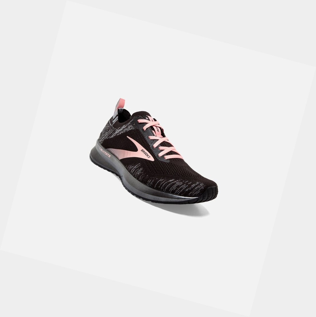 Chaussures Running Route Brooks Levitate 4 Noir Grise Corail Femme | LPQ-20506514